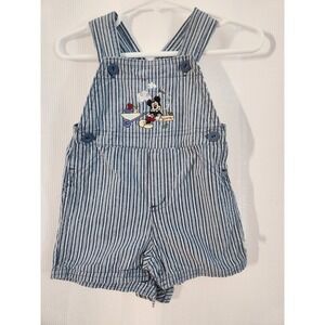 2011 Disney Jean Denim Overalls Embroidered Baby Mickey & Friends Clubhouse 3-6m